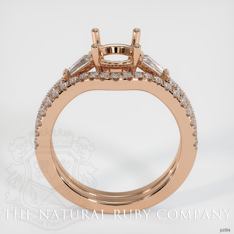 18K Rose Gold Three Stone Ring Setting