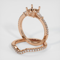 18K Rose Gold Three Stone Ring Setting Image