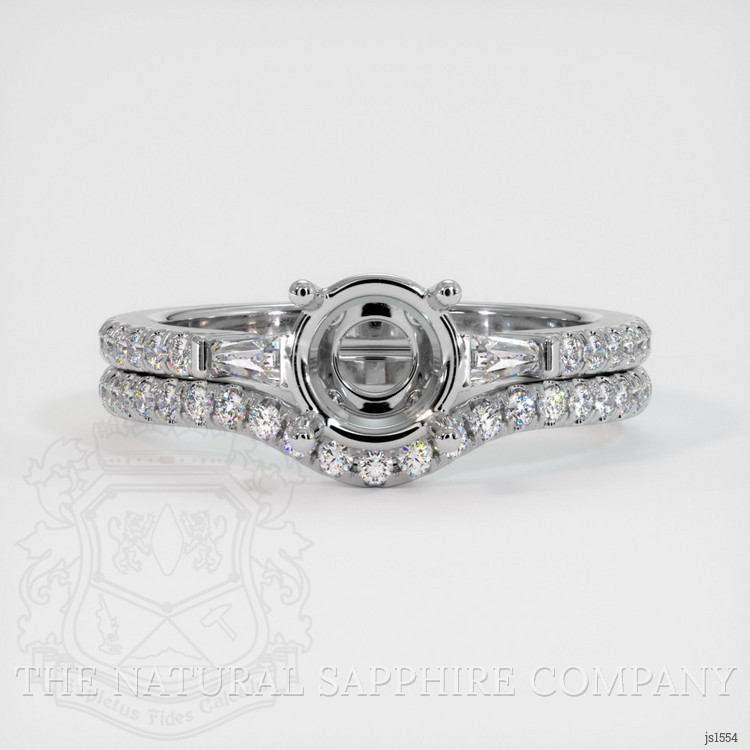 10K White Gold Three Stone Ring Setting