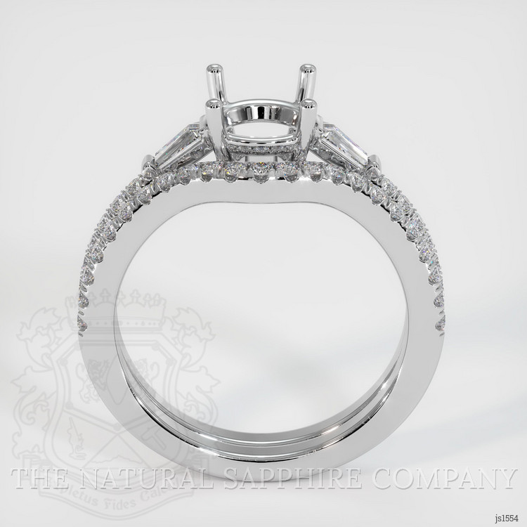 14K White Gold Three Stone Ring Setting