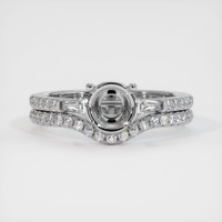 18K White Gold Three Stone Ring Setting Image