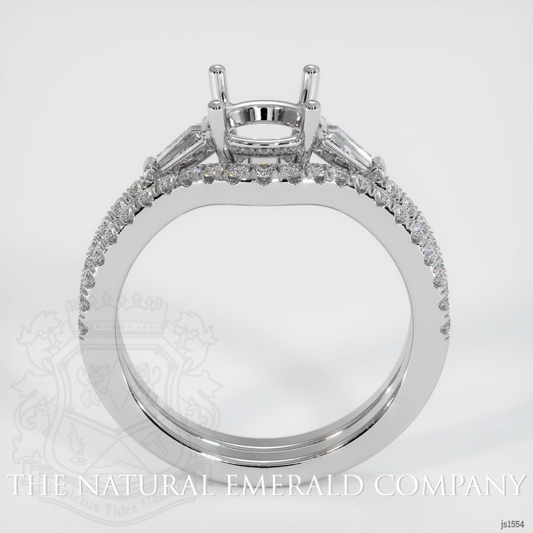 18K White Gold Three Stone Ring Setting