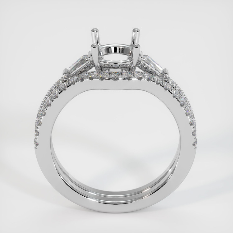 18K White Gold Three Stone Ring Setting