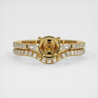 10K Yellow Gold Three Stone Ring Setting Image