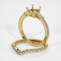 10K Yellow Gold Three Stone Ring Setting Image