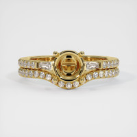 18K Yellow Gold Three Stone Ring Setting Image