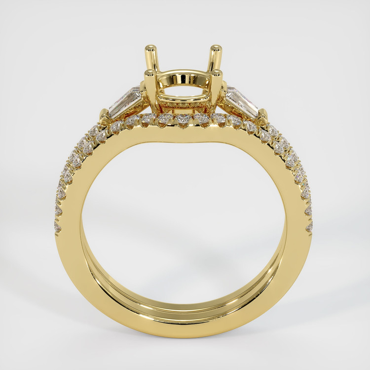 18K Yellow Gold Three Stone Ring Setting