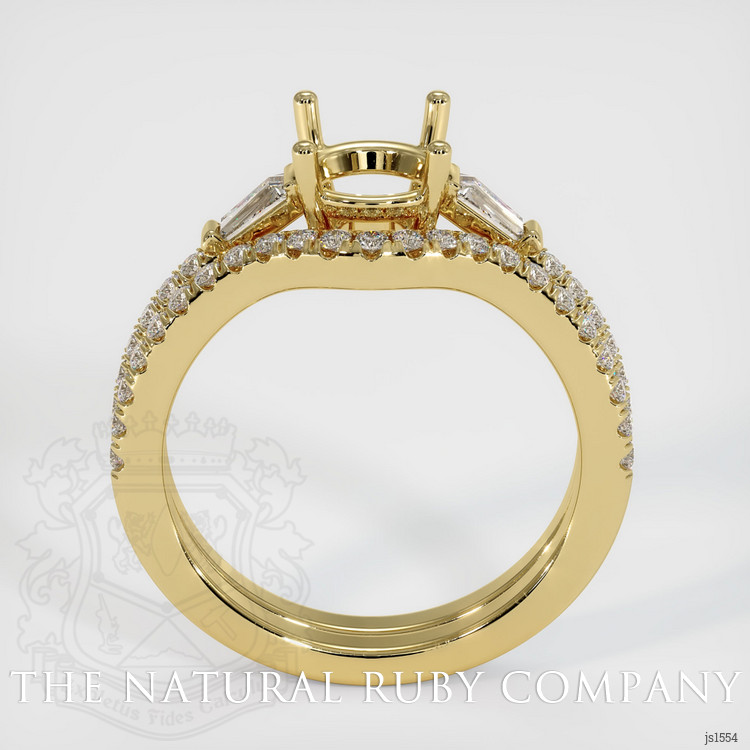 18K Yellow Gold Three Stone Ring Setting