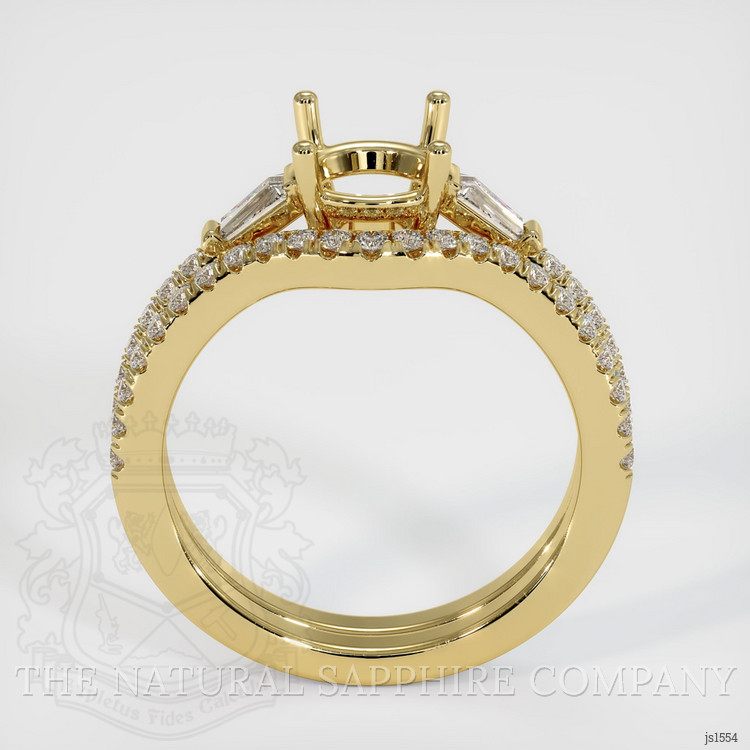 18K Yellow Gold Three Stone Ring Setting