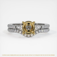 14K Yellow & White Three Stone Ring Setting Image