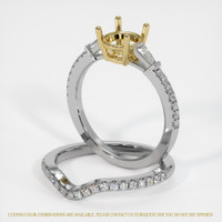 14K Yellow & White Three Stone Ring Setting Image