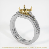18K Yellow & White Three Stone Ring Setting Video