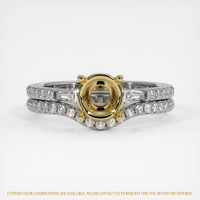 18K Yellow & White Three Stone Ring Setting Image