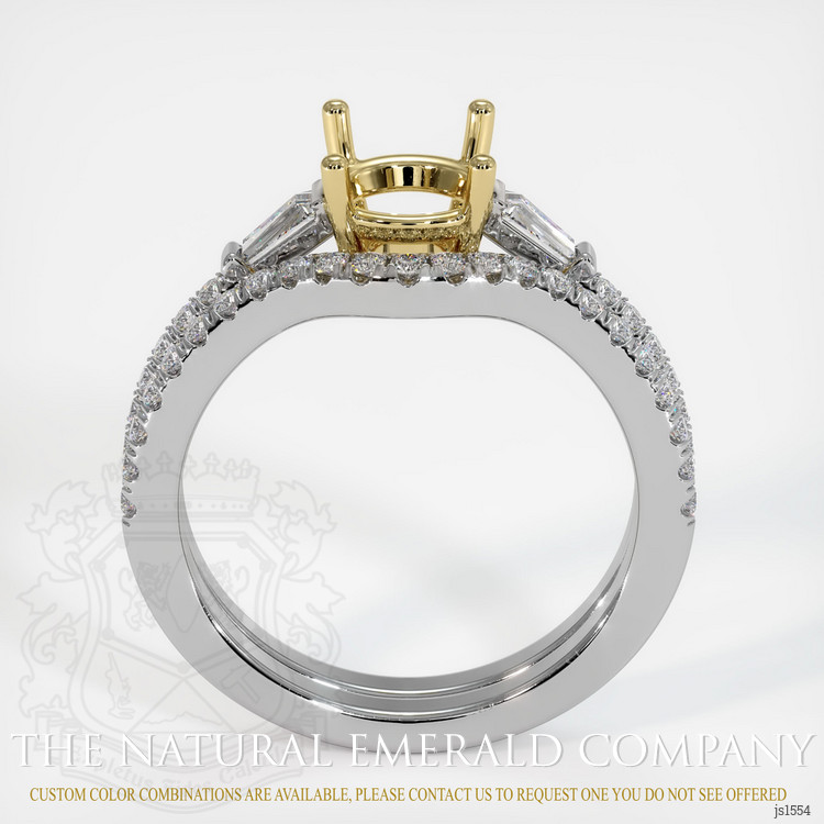 18K Yellow & White Three Stone Ring Setting