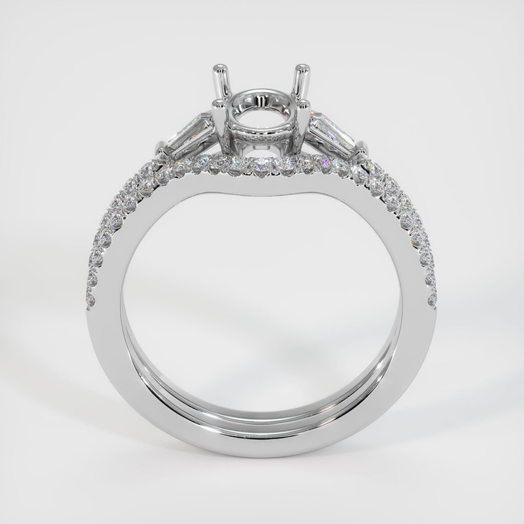 Platinum 950 Three Stone Ring Setting