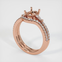 14K Rose Gold Three Stone Ring Setting Video
