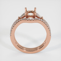 14K Rose Gold Three Stone Ring Setting Image