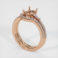 18K Rose Gold Three Stone Ring Setting Video