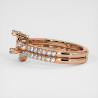 18K Rose Gold Three Stone Ring Setting Image