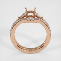 18K Rose Gold Three Stone Ring Setting Image