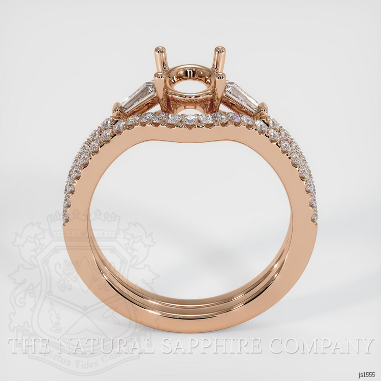 18K Rose Gold Three Stone Ring Setting