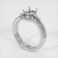 14K White Gold Three Stone Ring Setting Video