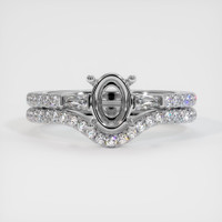 14K White Gold Three Stone Ring Setting Image