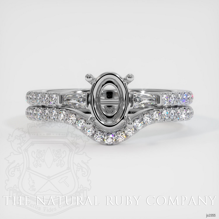 14K White Gold Three Stone Ring Setting