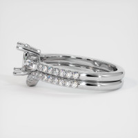 14K White Gold Three Stone Ring Setting Image