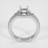 14K White Gold Three Stone Ring Setting Image