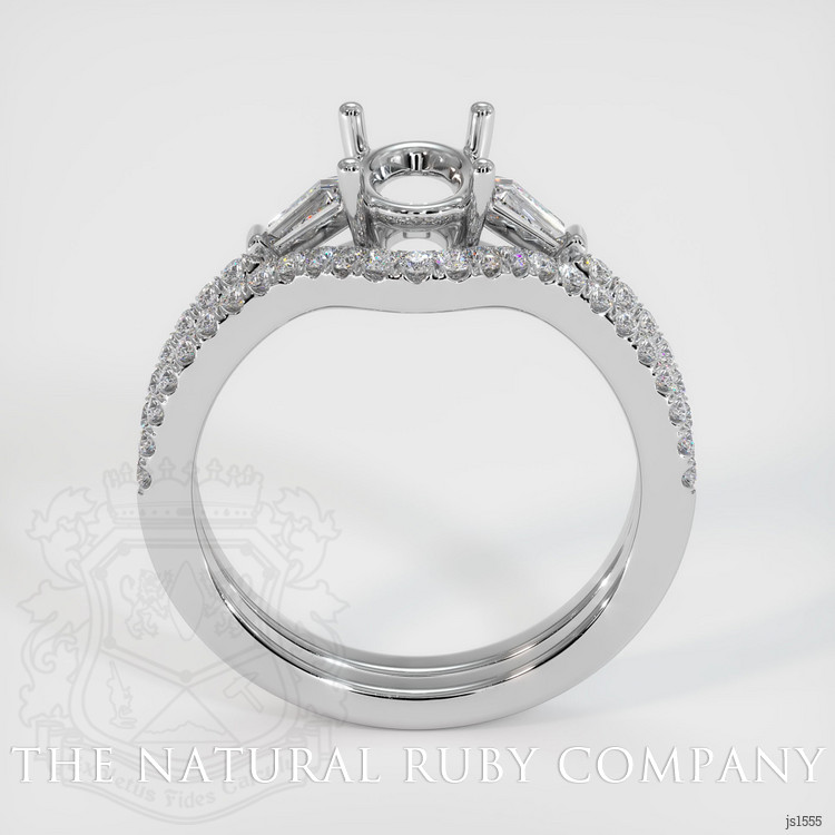 18K White Gold Three Stone Ring Setting