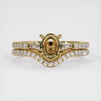 10K Yellow Gold Three Stone Ring Setting Image