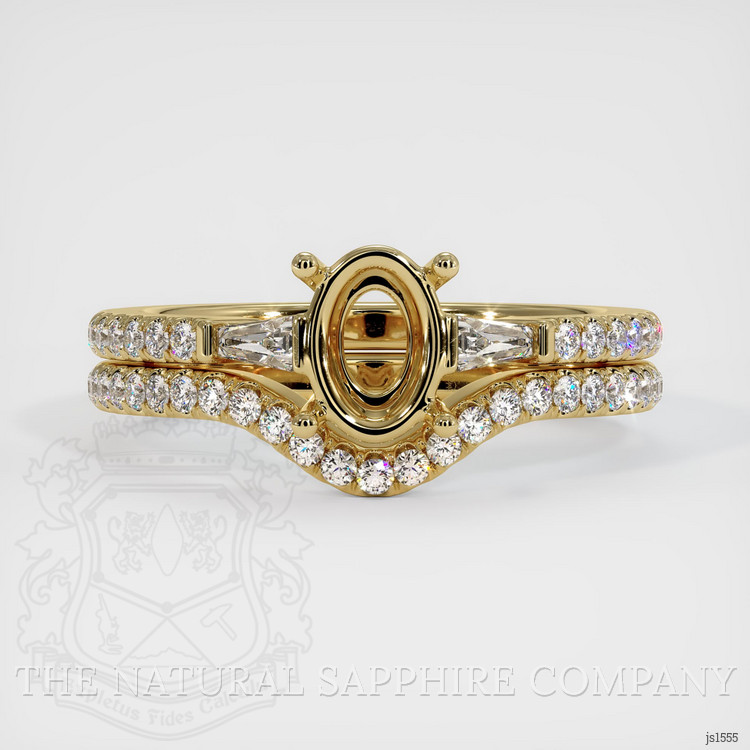 10K Yellow Gold Three Stone Ring Setting