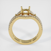 10K Yellow Gold Three Stone Ring Setting Image