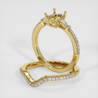 10K Yellow Gold Three Stone Ring Setting Image