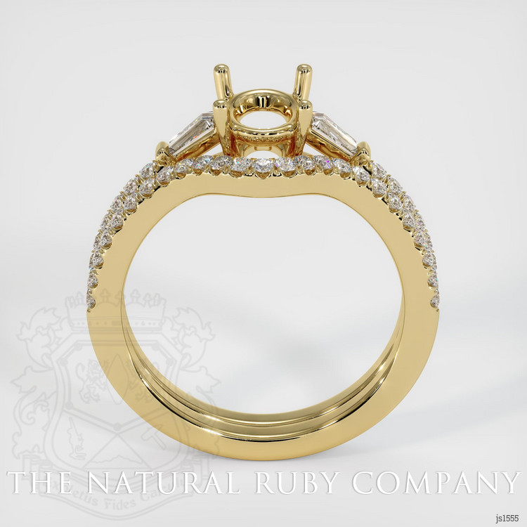 14K Yellow Gold Three Stone Ring Setting