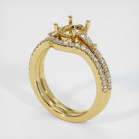 18K Yellow Gold Three Stone Ring Setting Video