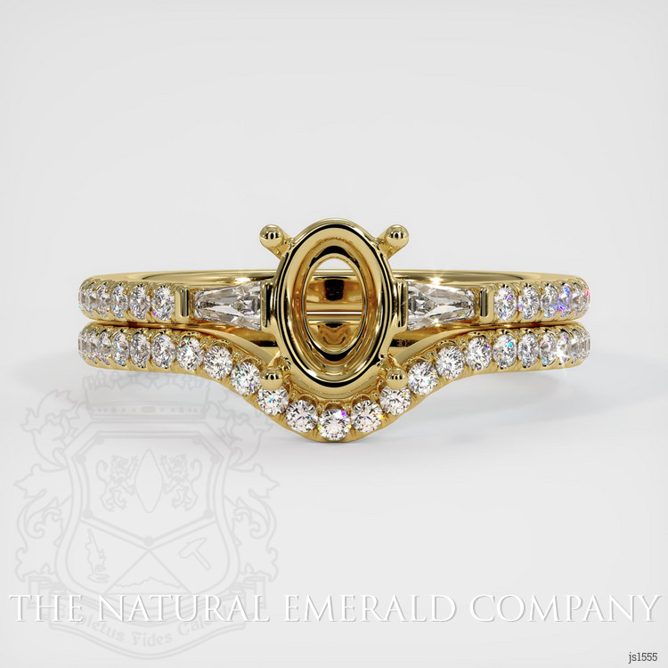 18K Yellow Gold Three Stone Ring Setting