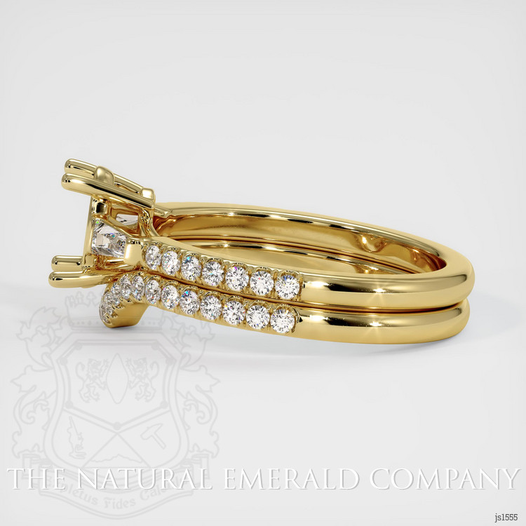 18K Yellow Gold Three Stone Ring Setting