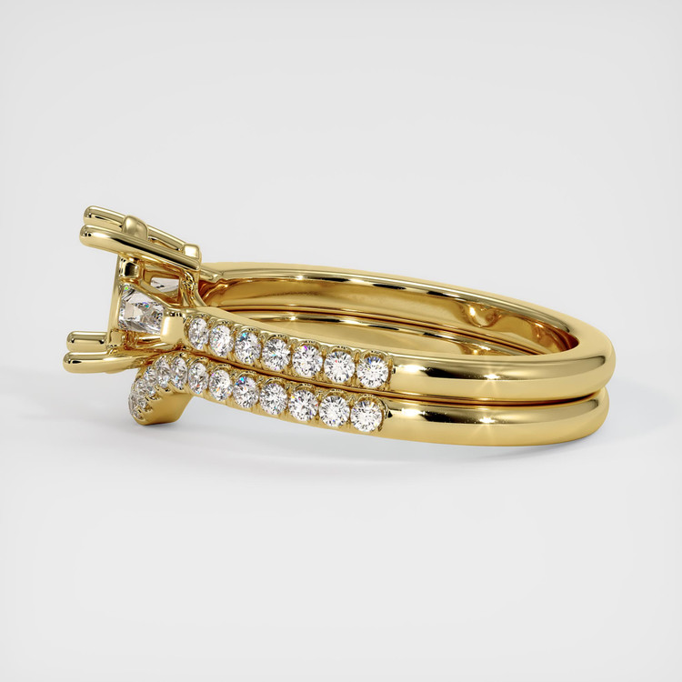 18K Yellow Gold Three Stone Ring Setting