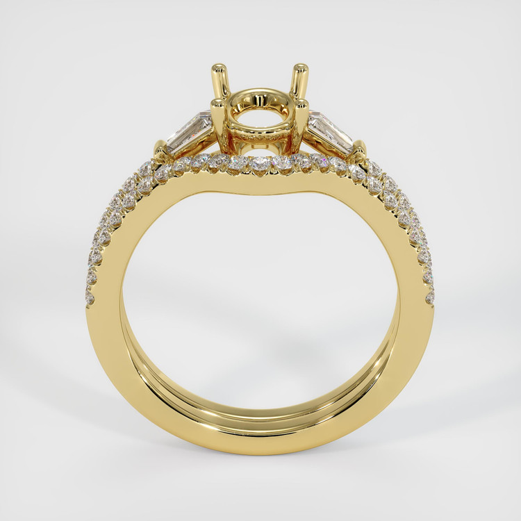 18K Yellow Gold Three Stone Ring Setting