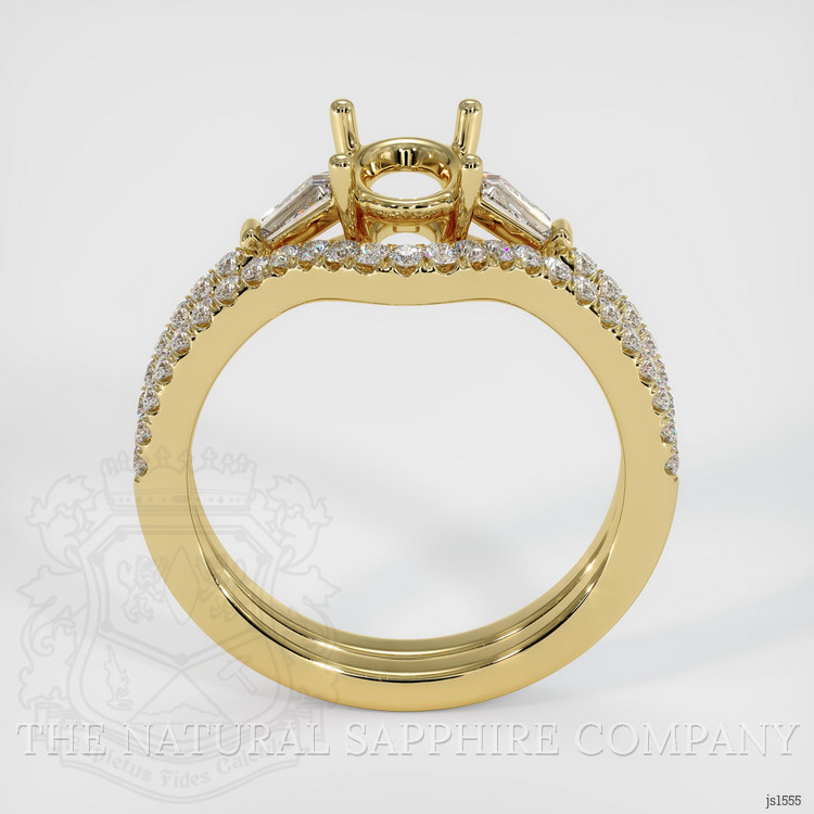 18K Yellow Gold Three Stone Ring Setting
