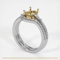 18K Yellow & White Three Stone Ring Setting Video