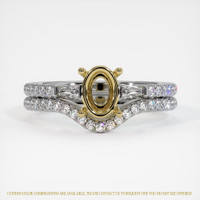 18K Yellow & White Three Stone Ring Setting Image