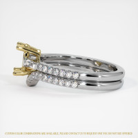 18K Yellow & White Three Stone Ring Setting Image