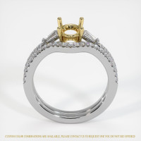 18K Yellow & White Three Stone Ring Setting Image