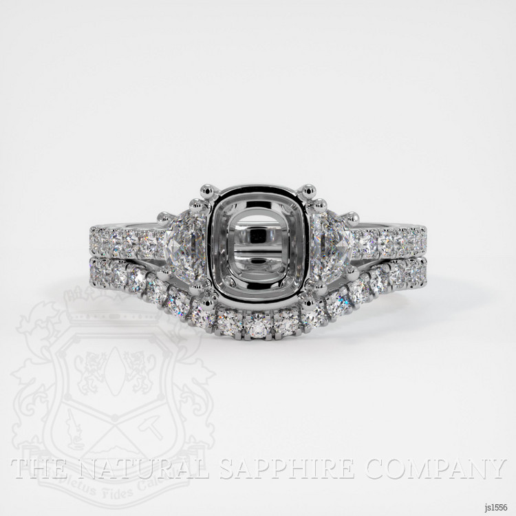 Platinum 950 Three Stone Ring Setting