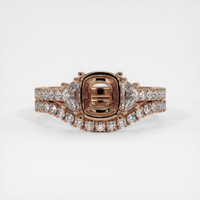 14K Rose Gold Three Stone Ring Setting Image