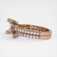 14K Rose Gold Three Stone Ring Setting Image