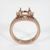14K Rose Gold Three Stone Ring Setting Image